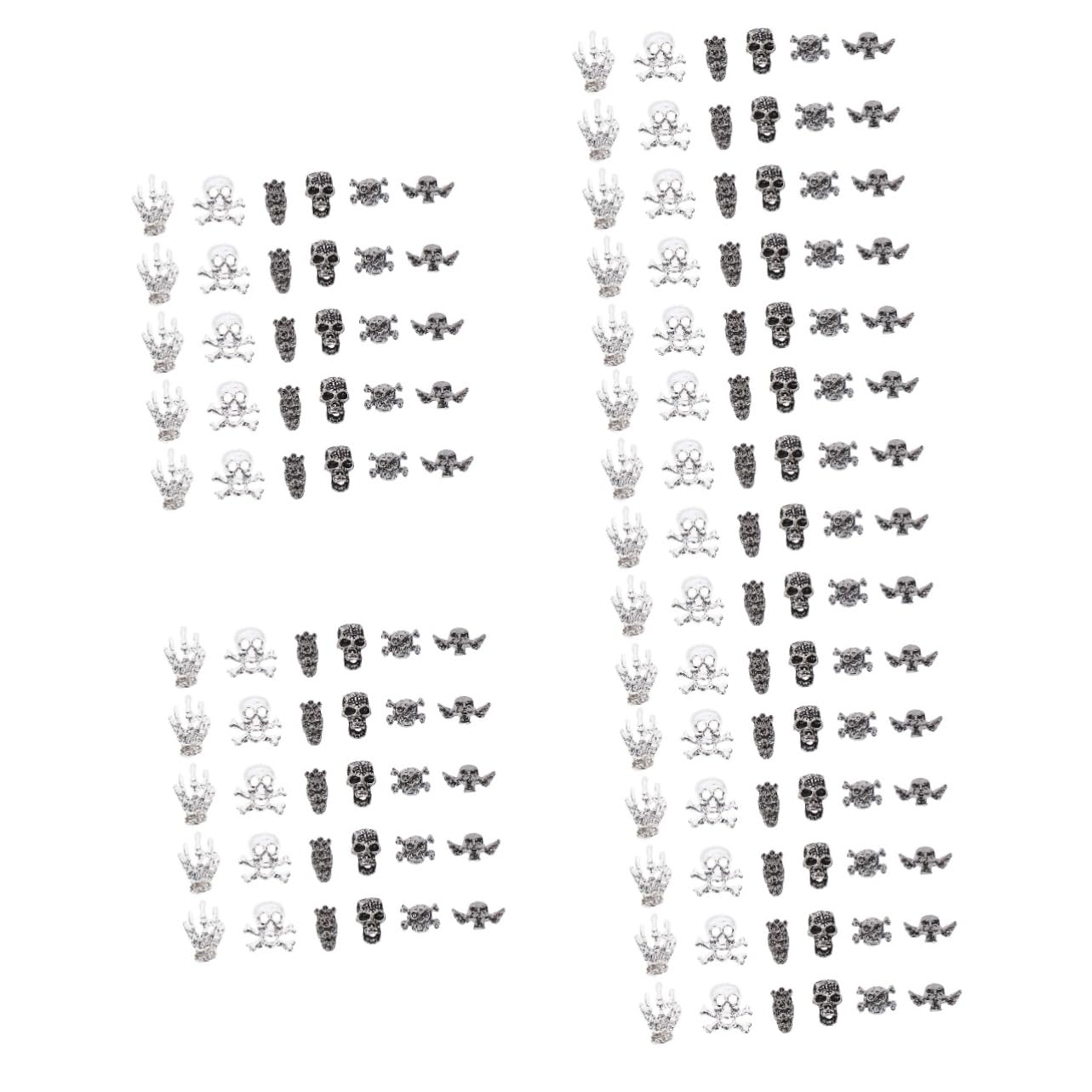 FRCOLOR 300stücke Halloween Skull Nagelcharms Metallische Nagelkunst Dekorationen Für Maniküre Und Nail Art Geeignet Für Halloween-feiern Und Kreative Bastelprojekte