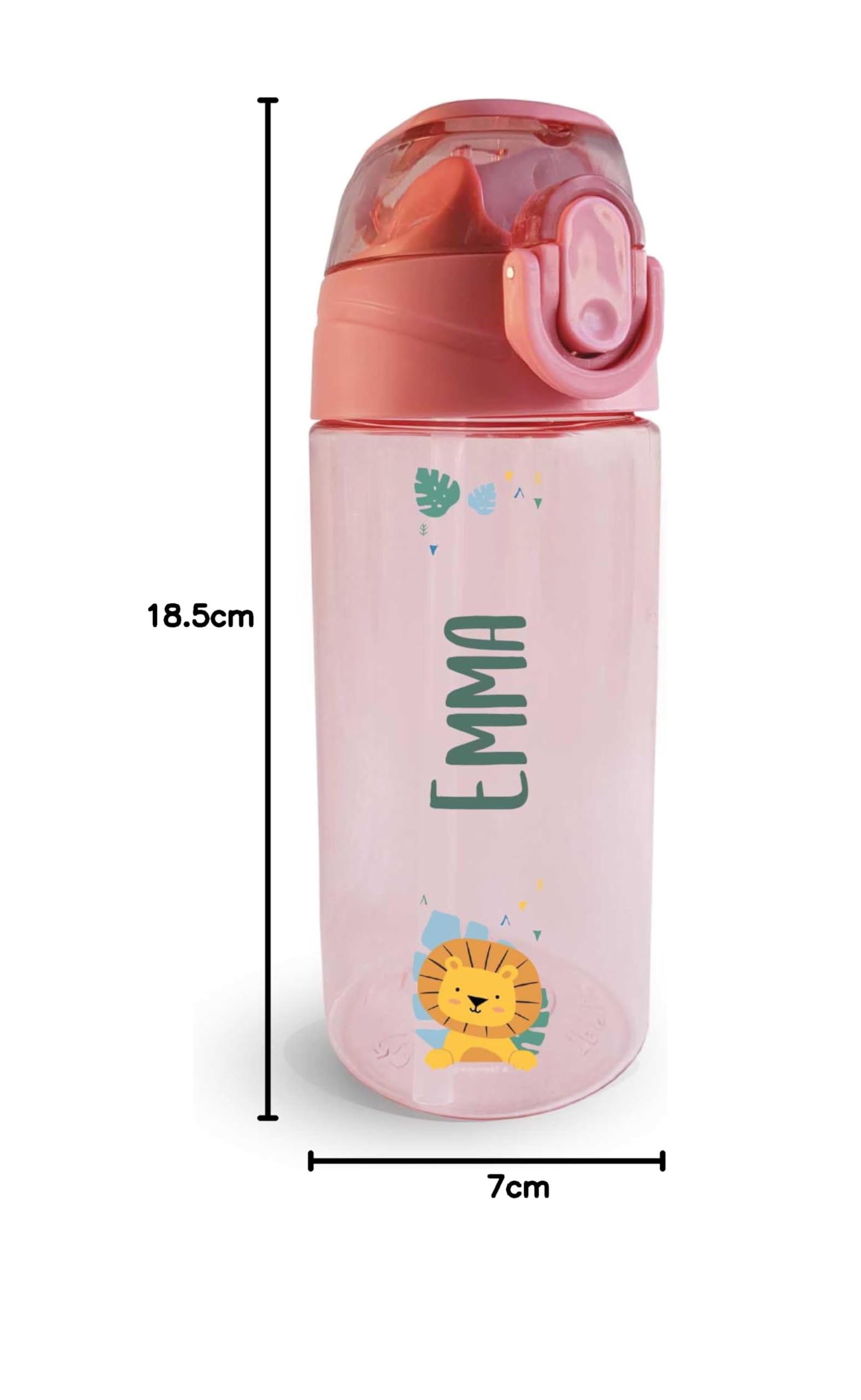 Borraccia Personalizzata per Bambini 450 ml Rosa Antico Senza BPA Lavabile in Lavastoviglie