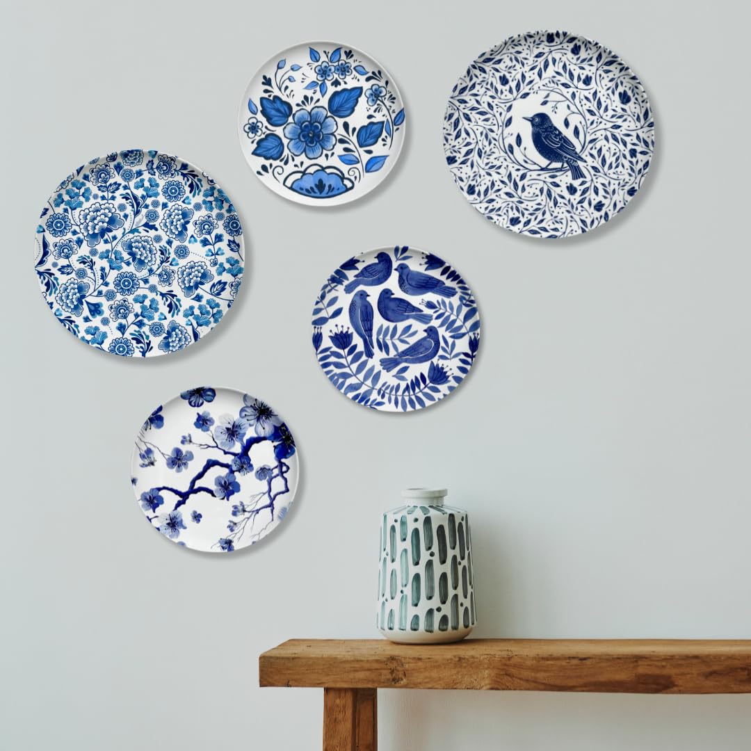 7 Decore Ceramic Plates for Wall decorartion & Home Decoration | Perfect for Living Room, Dinning Room & Bed Room | Hotel & Cafe Decor | Delft Art Design | Ideal Gift Option