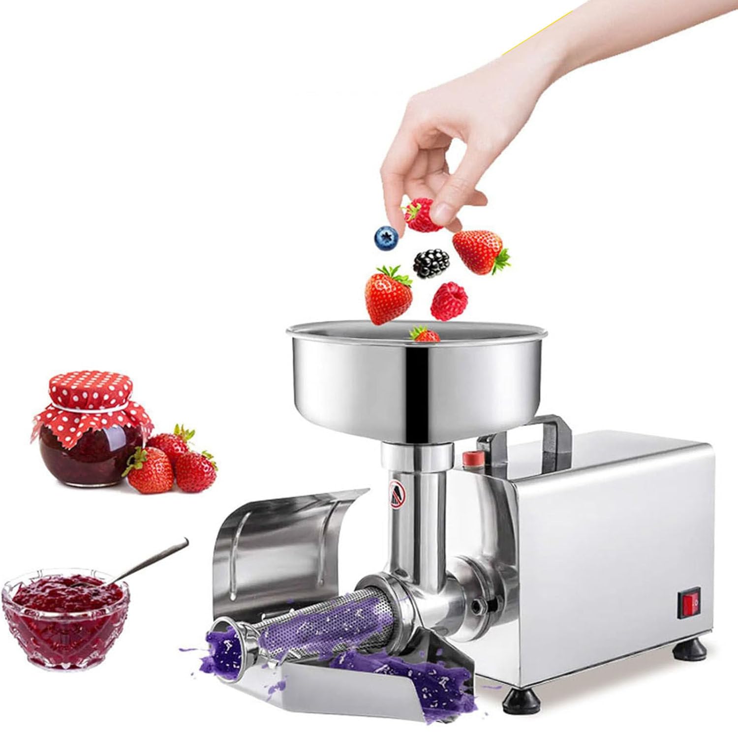 ANXYYDS 450W Electric Tomato Strainer Commercial Tomato Milling Machine Stainless Steel Food Press Tomato Sauce Maker Food Squeezer Tomato Sauce Machine for Tomato Strawberry and Blueberry Sauce