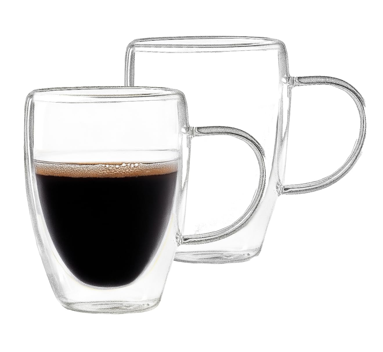 Sipologie Nord Double Wall Mug 300ml, Set of 4 - Elegant Clear Glass Mugs with a Premium Finish, Ideal for Hot and Cold Beverages - Great for Gifting, Transparent 2
