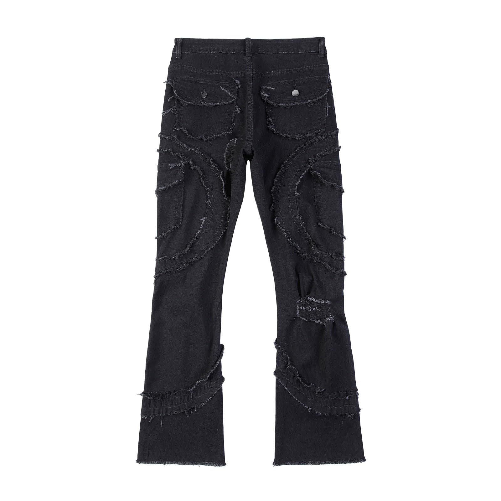 Jeans da uomo elasticizzati, stile hip hop, streetwear, a gamba dritta, vestibilità ampia, in denim, per attività all'aperto, comodi, per il tempo libero, con tasche