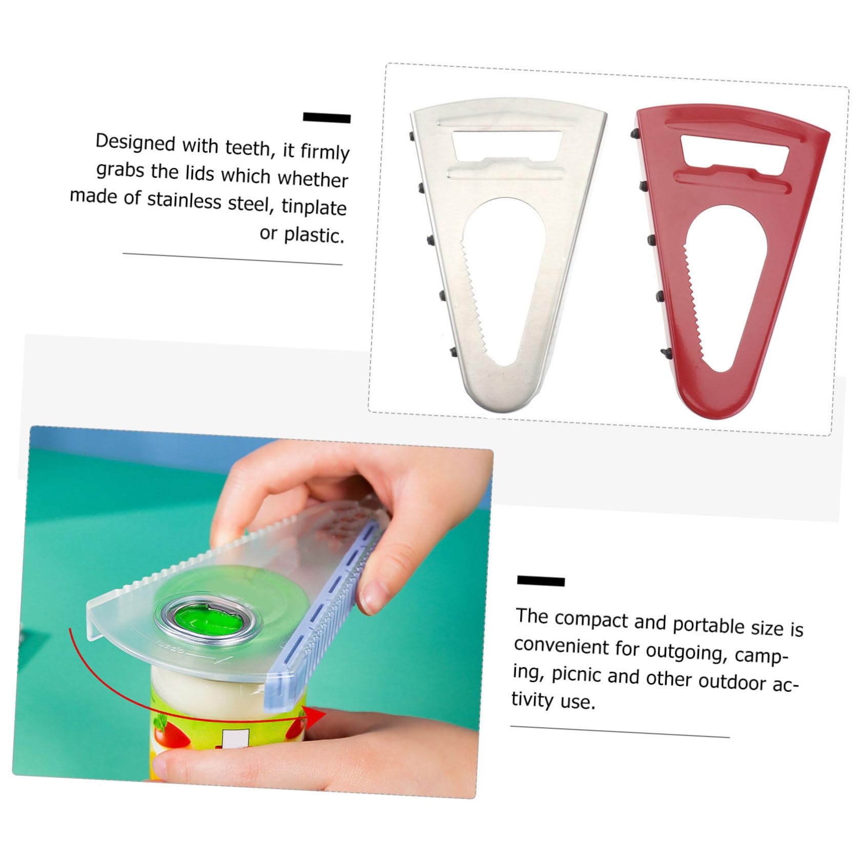 LIFKOME 3 ensembles Ouvre-Boîtes Ouvre-Bouteilles Multi-Usages Cuisine Camping-Car Bocal De Camping En Acier Inoxydable Manuel Clé En Acier Décapsuleur Portable 2 pièces * 3