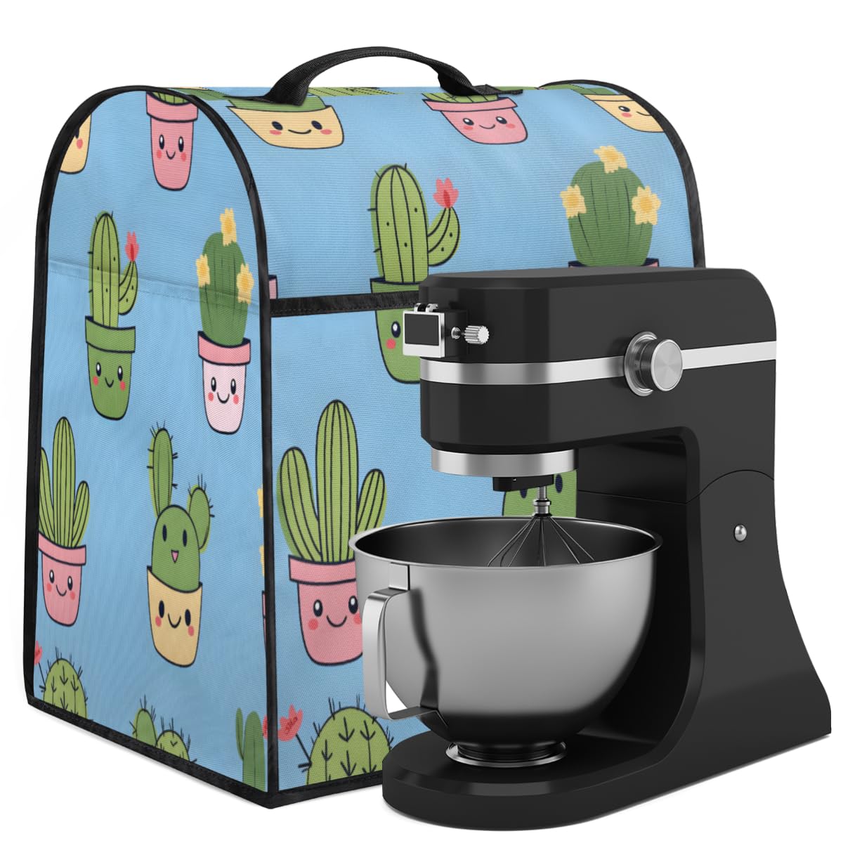 Coffee Maker Cover Cactus Cute Kitchen Appliance Covers Small Appliance Covers Blender Cover Juicer Cover Dust Covers for Kitchen Appliances with Top Handle and Pockets,Washable,B794