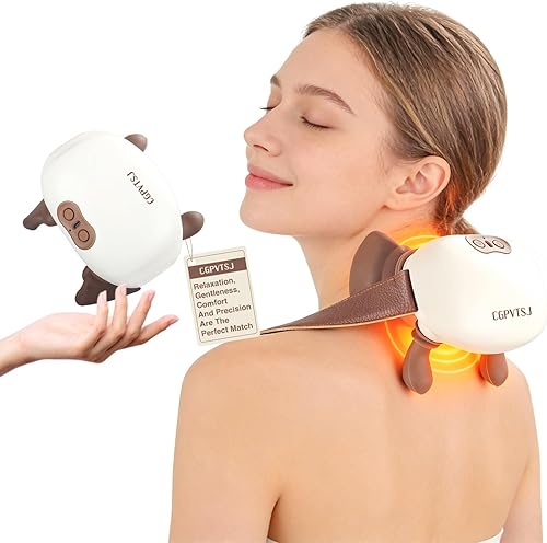 Masajeador de cuello con calor para aliviar el dolor de tejido profundo Masajeador inalámbrico de cuello y hombros con calor y dedos Bionic Hand