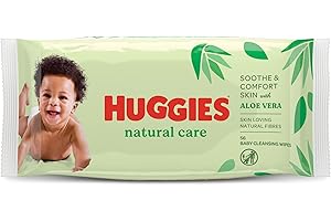 Baby Wipes Natural Care with Aloe Vera, Huggies Wipes, 56 Count