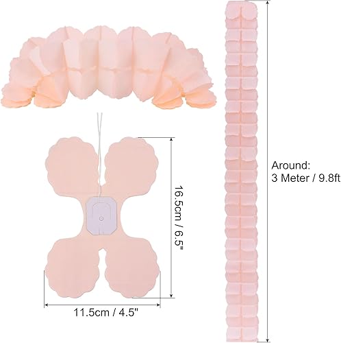Miniatura 2 de PATIKIL Guirnalda de cuatro hojas de 9.8 pies, paquete de 6 guirnaldas de flores colgantes de papel de seda, serpentinas reutilizables