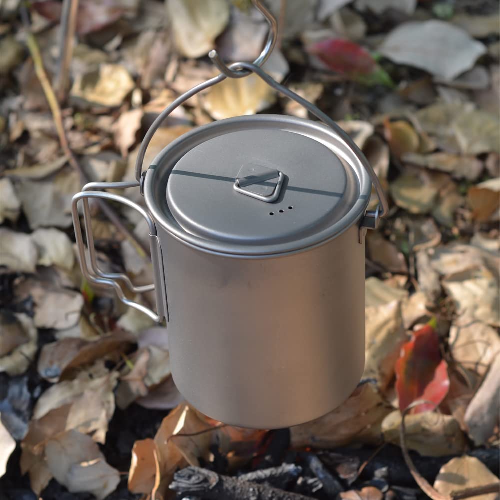 Tasse en titane ultralégère portable - YWEI - 400ml - Poignée pliable