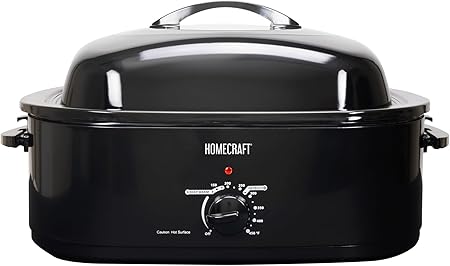 HomeCraft Electric Roaster Oven, 18-Quart Capacity for Turkey, Chicken, Meat,
