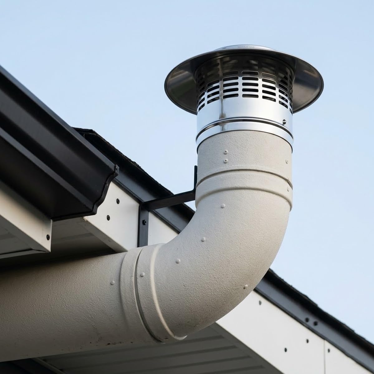 Comignolo per Camino in Acciaio Inox 304 Terminale di Ventilazione Tetto Estrattore Aria con Rete Anti Uccelli per Tubo(300mm-11.8″)