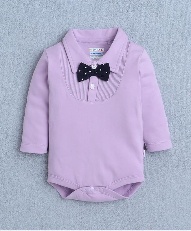 Image of BUMZEE Baby Boys Regular Fit Full Sleeves Collar Neck Cotton Bodysuit Set