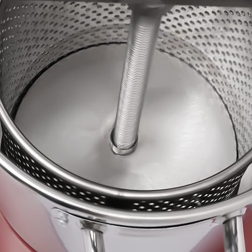 Miniatura 5 de Extractor manual de prensa de miel, extractor de prensa de miel de abeja grande de acero inoxidable con cesta de 448 onzas, máquina extractora de