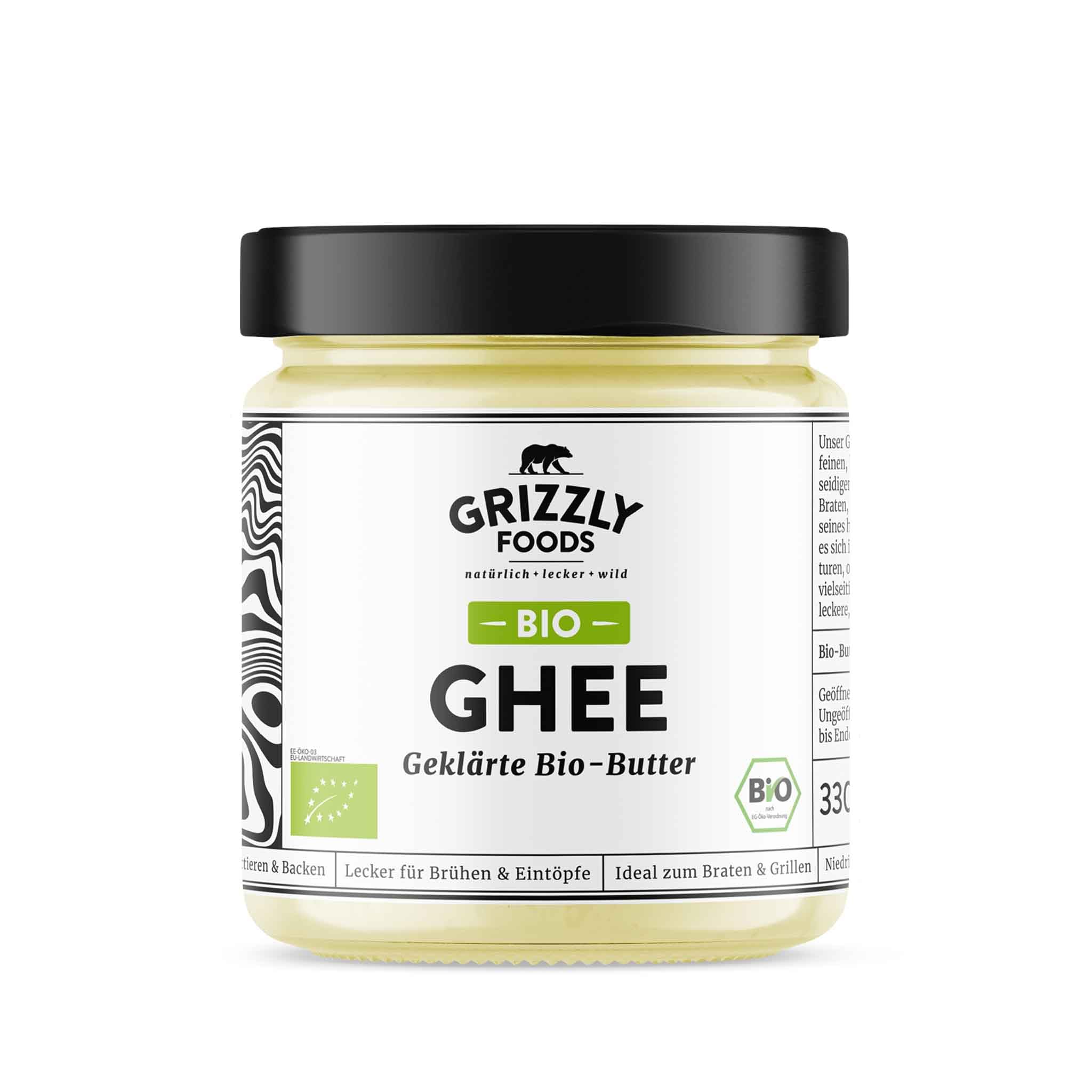 Bio Rindertalg & Bio Ghee Bundle Grizzly Foods 100% natürliche Fette zum Kochen Braten Backen
