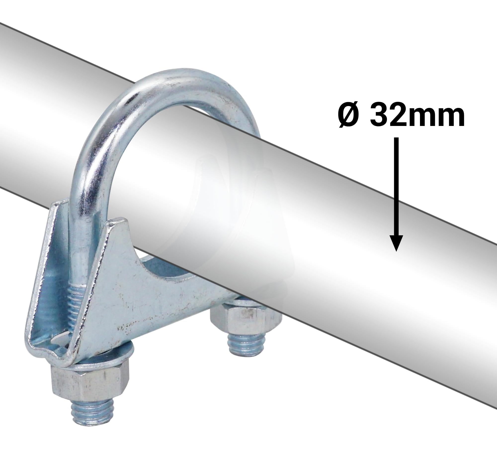 Fascette Stringitubo In Acciaio Zincato - 6 Pezzi Per Tubi Da 32mm, Morsetti A U Per Fissaggio - Foto 7