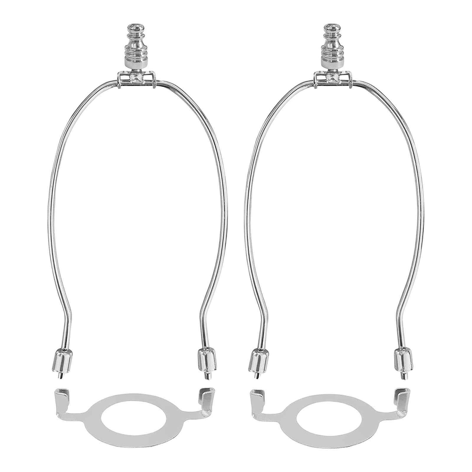 Yrohgkpn Silver 2 Pack Fashion Harp Bracket Lampshades Holder Lamp Shade Harp Holder Bracket Lampshades Hardware Texture Lamp Harps
