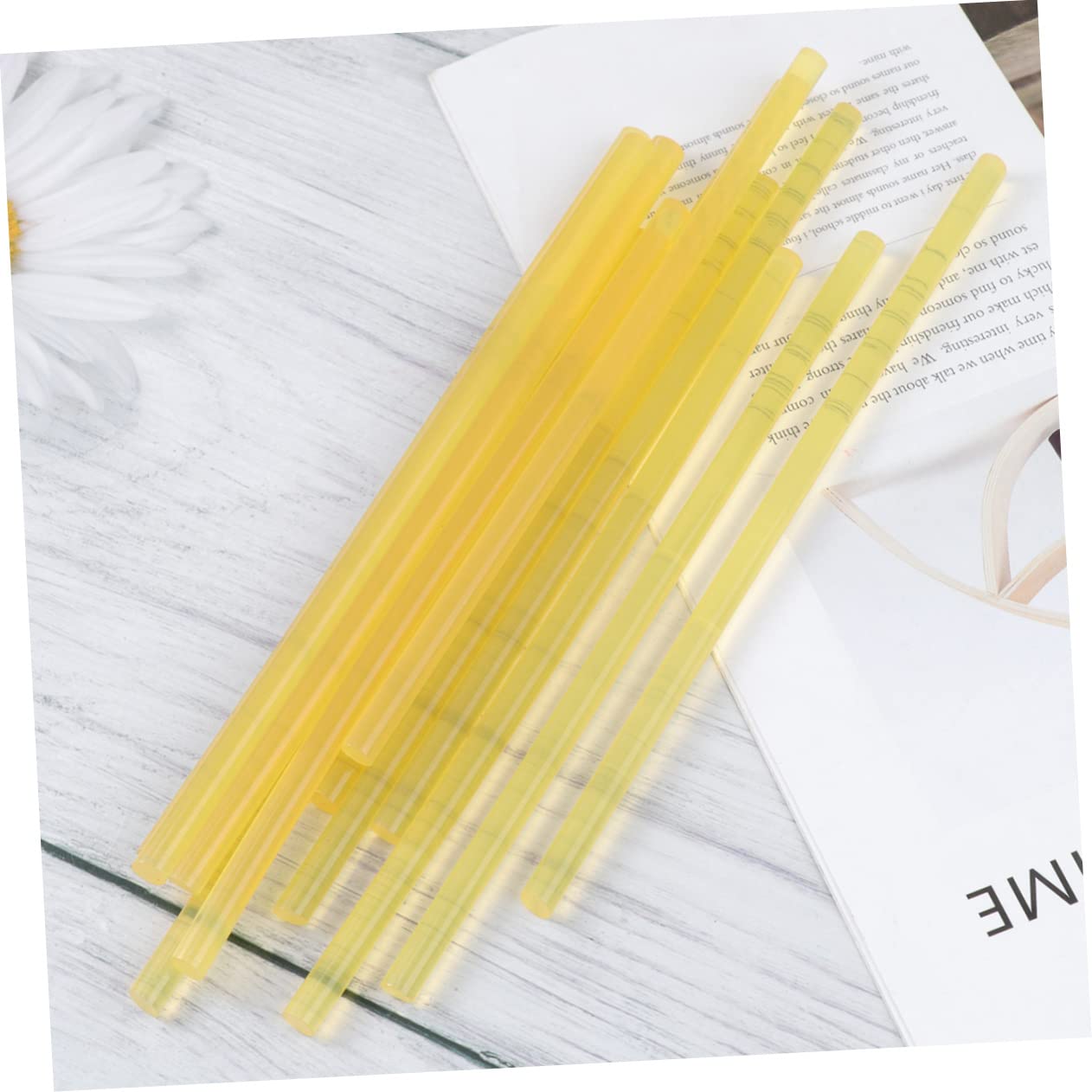jojofuny 100 Pièces Bâtons de Colle Thermofusible Jaune Adhésif Fort Flexibles et pour Réparation Maison et Atelier