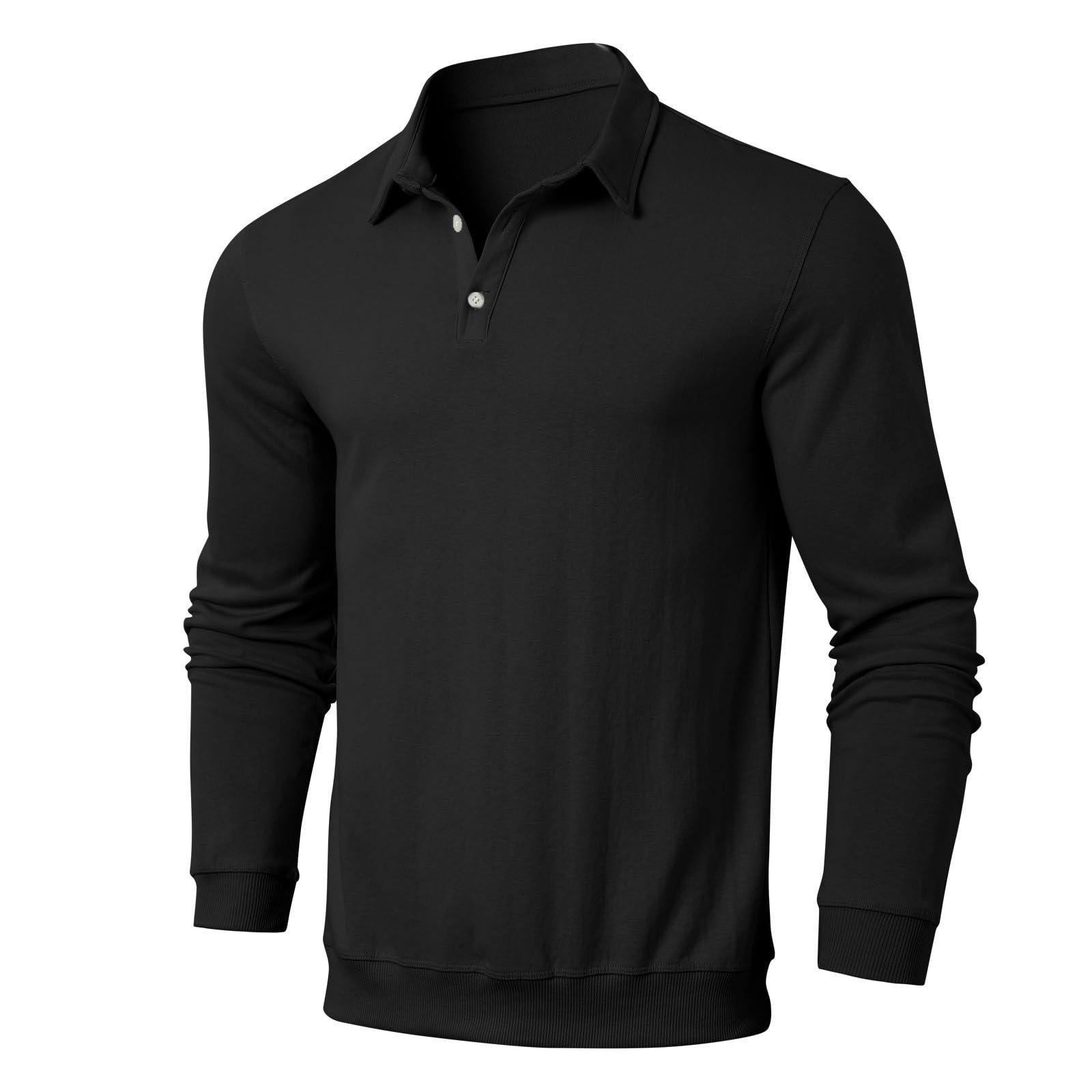 Herren Polohemden Langarm Golfshirts Baumwolle Unterhemd Einfarbig Langarmshirts Bequem Herrenshirts Freizeit Poloshirts Casual Freizeithemd Atmungsaktive Hemden Oberteile für Alltag