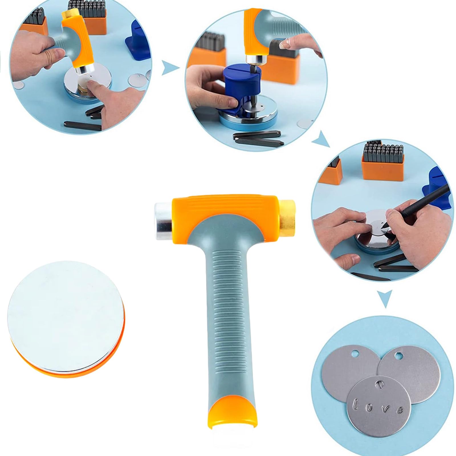 Amazon.co.jp: HUANGENG プロフェッショナルメタルブロック ラバーベースジュエリースタンピングと 金属加工ハンマーハンマープレートジュエリーツール : ホビー プロの金属ブロックとゴムベースのジュエリースタンピングと金属加工ハンマーハンマープレートジュエリーツールノイズ低減ワークベンチ