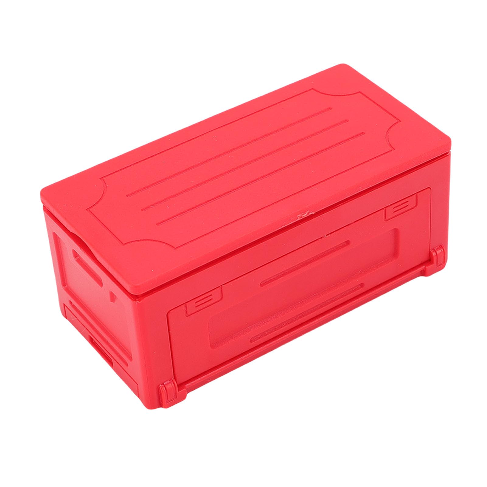 Huairdum RC Simulated Toolbox, Model Car Storage Box, Luggage Box with Decorative Stickers, Ideal for 1:24 1:32 Scale RC Off Road Engineering Vehicles (Red)