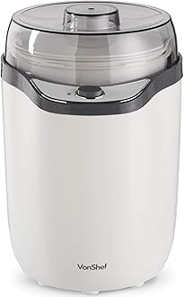 VonShef Yoghurt Maker Machine – Yogurt Maker with Strainer & Recipes Included, 1.8L, Ideal for Greek & Natural Yoghurt with No Sugars or Preservatives, Easy Cleaning & Simple Operation - White