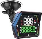 HUD Heads Up Display for Cars 2025 New Universal Digital GPS Speedometer LED Display with MPH Speed Compass Overspeed Alarm Fatigued Driving Alert,USB Cable Plug and Play for All Vehicle
