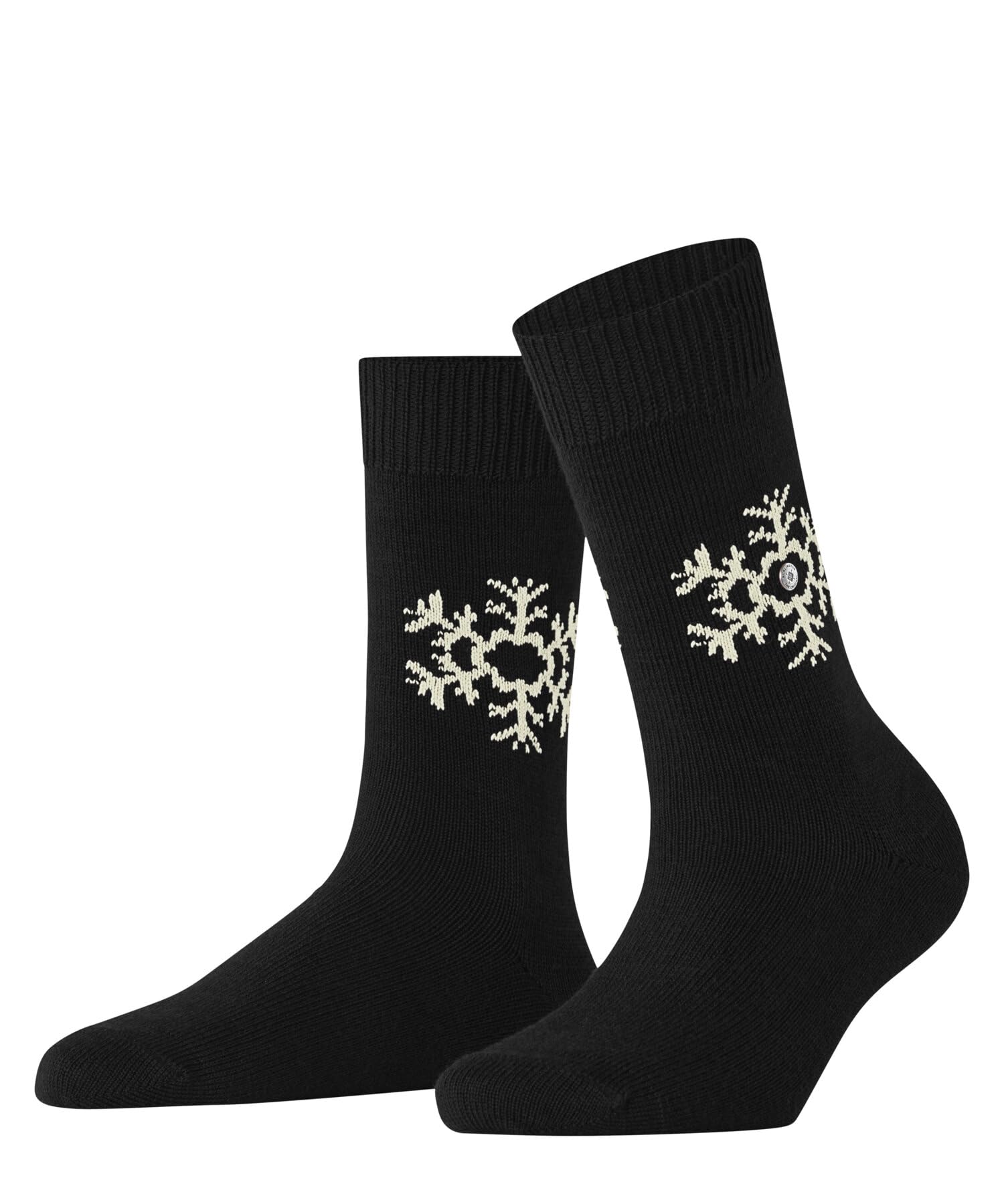 Burlington Women's Snowstar W So Wool Patterned Socks 1 Pair, Black 3000, 3.5-7