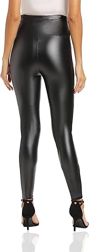 Miniatura 3 de Foucome Leggings de maternidad de piel sintética de cintura alta, elásticos y cómodos, mallas sobre el vientre