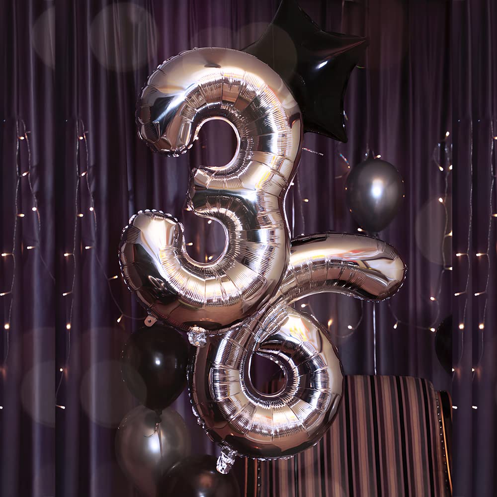 Foil Globo Número 5 Azul 40" (101cm), Inflable Helio o aire, Gigante Numeros 0-9, 10-19, 20-29, 30-100, Grande Globos Decoración para La Boda Aniversario y Cumpleaños Fiestas — view 659