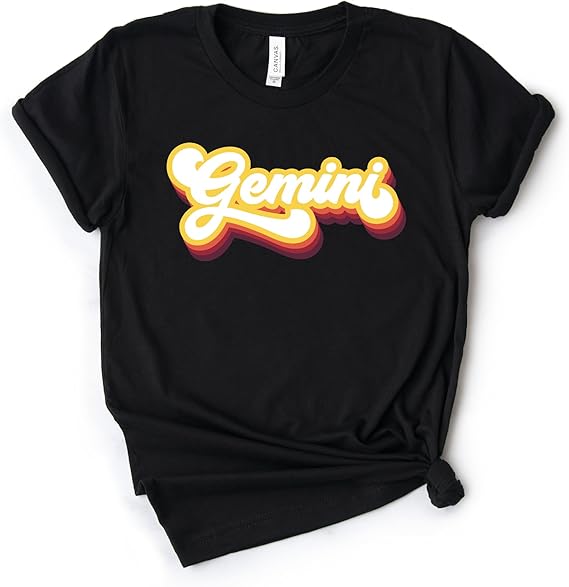 Gemini Shirt, Gemini Gift, Zodiac Gift, Astrology Shirt, 70s Tee, Horoscope Sign, Softstyle Unisex Tee