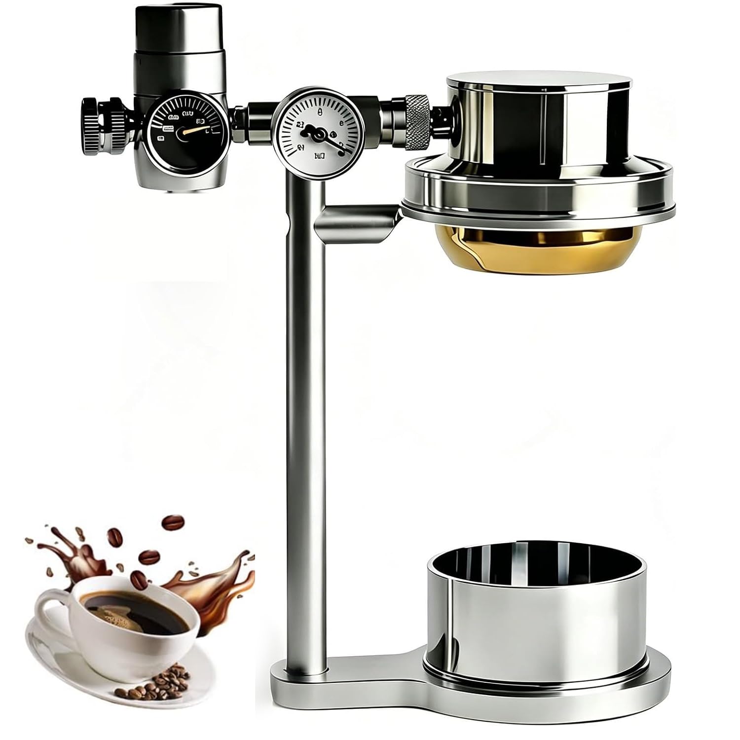 Macchina Da Caffè Pneumatica Da 58 Mm, Caffettiera Manuale A Pressione D'aria, Estrazione Ad Alta Pressione A 9 Bar, Capacità Della Camera 100 Ml, Con Manometro E Valvola Di Sicurezza, Per Uso