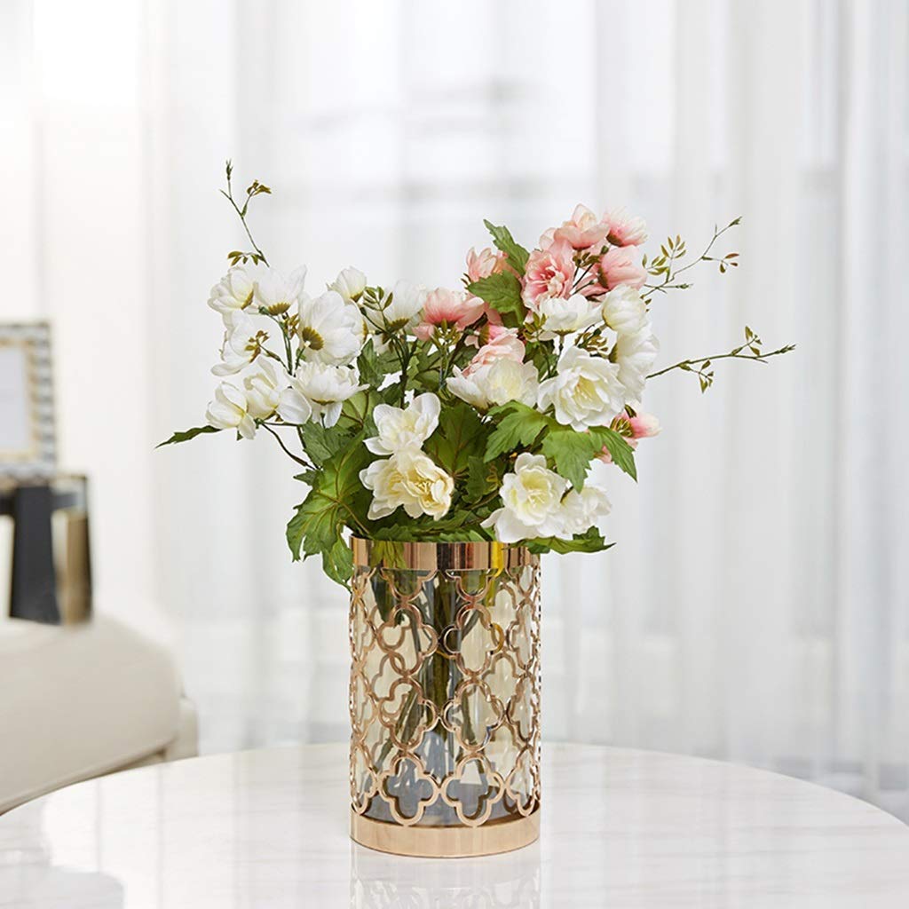 Vases salle de séjour et décoration de meuble TV avec fleurs séchées