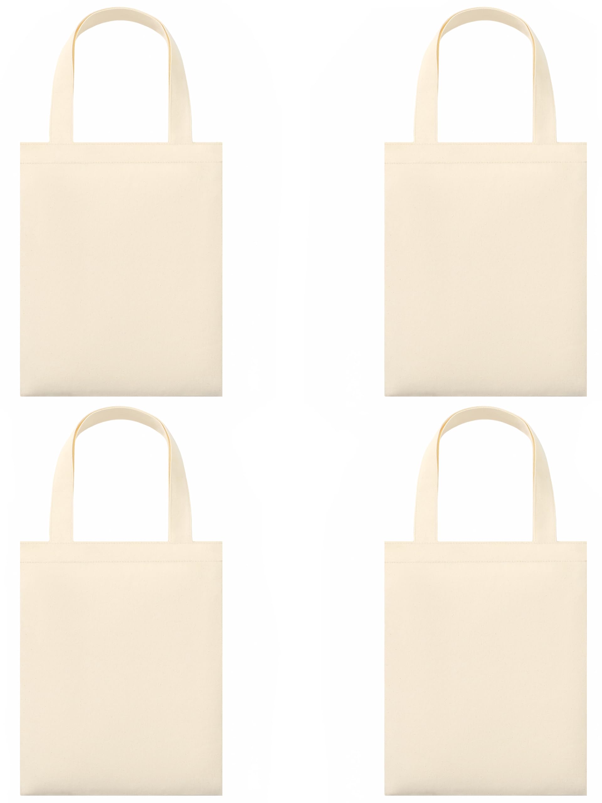 Phicorn Small Canvas Tote Bags, 9" x 11" Reusable Cotton Mini Totes for DIY Crafts, Party Favors and Daily Essentials