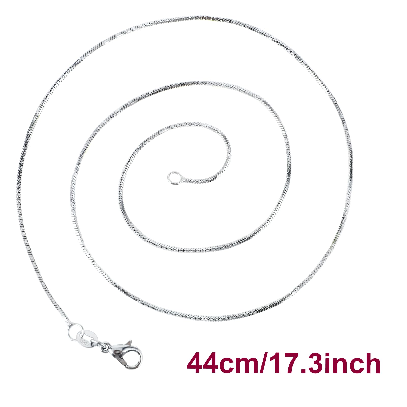 10 Pcs Stainless Steel Chains Necklace Chains for Jewellery Making Silver Chain Bulk Stainless Steel Snake Chain Necklace with Lobster Clasps Extender for Jewelry Making DIY Supplies (17.3 Inches) - Image 2