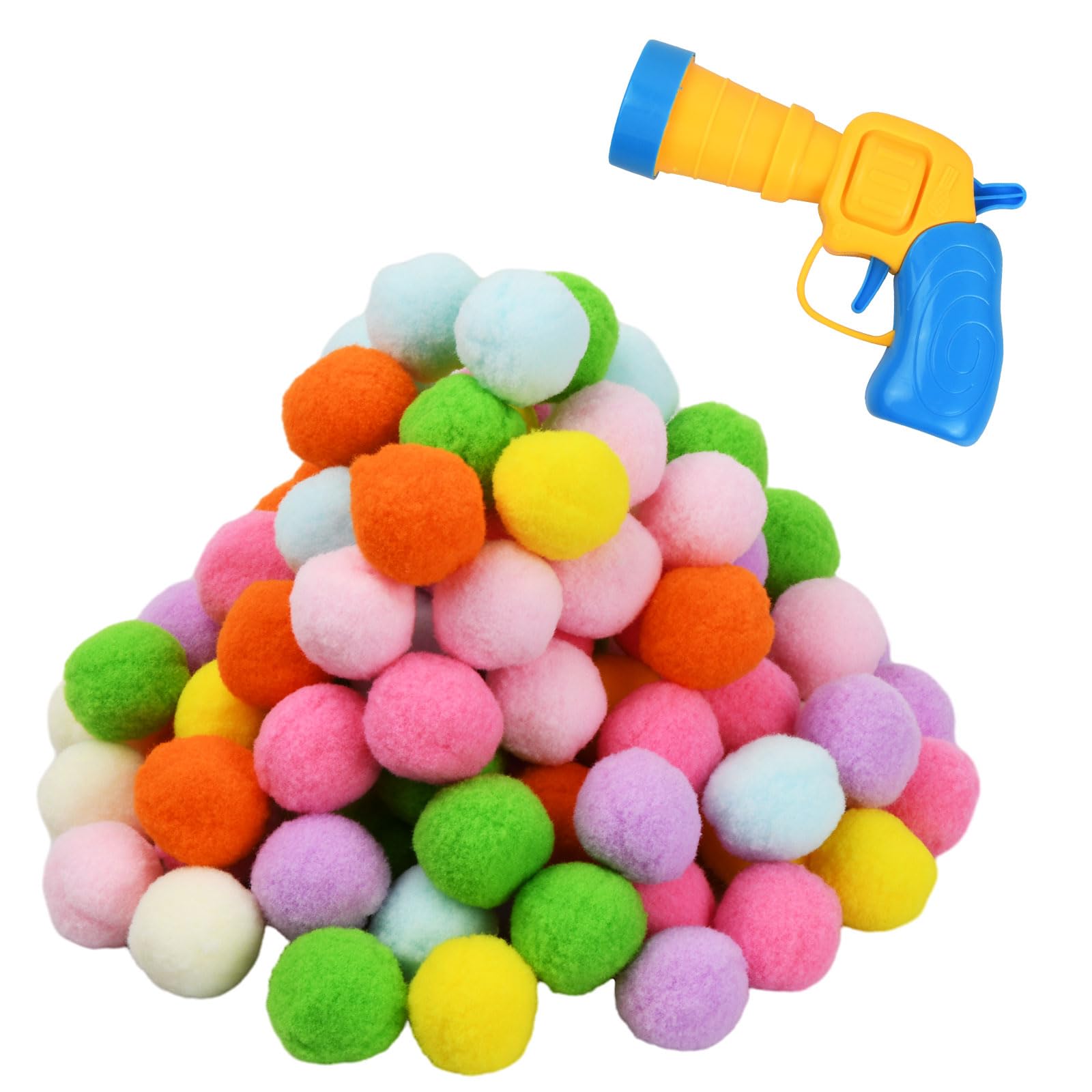 Volumoon Interactive Cat Toys, Cat Ball Toy Launcher with 100pcs Soft Pom Pom Balls - Image 2