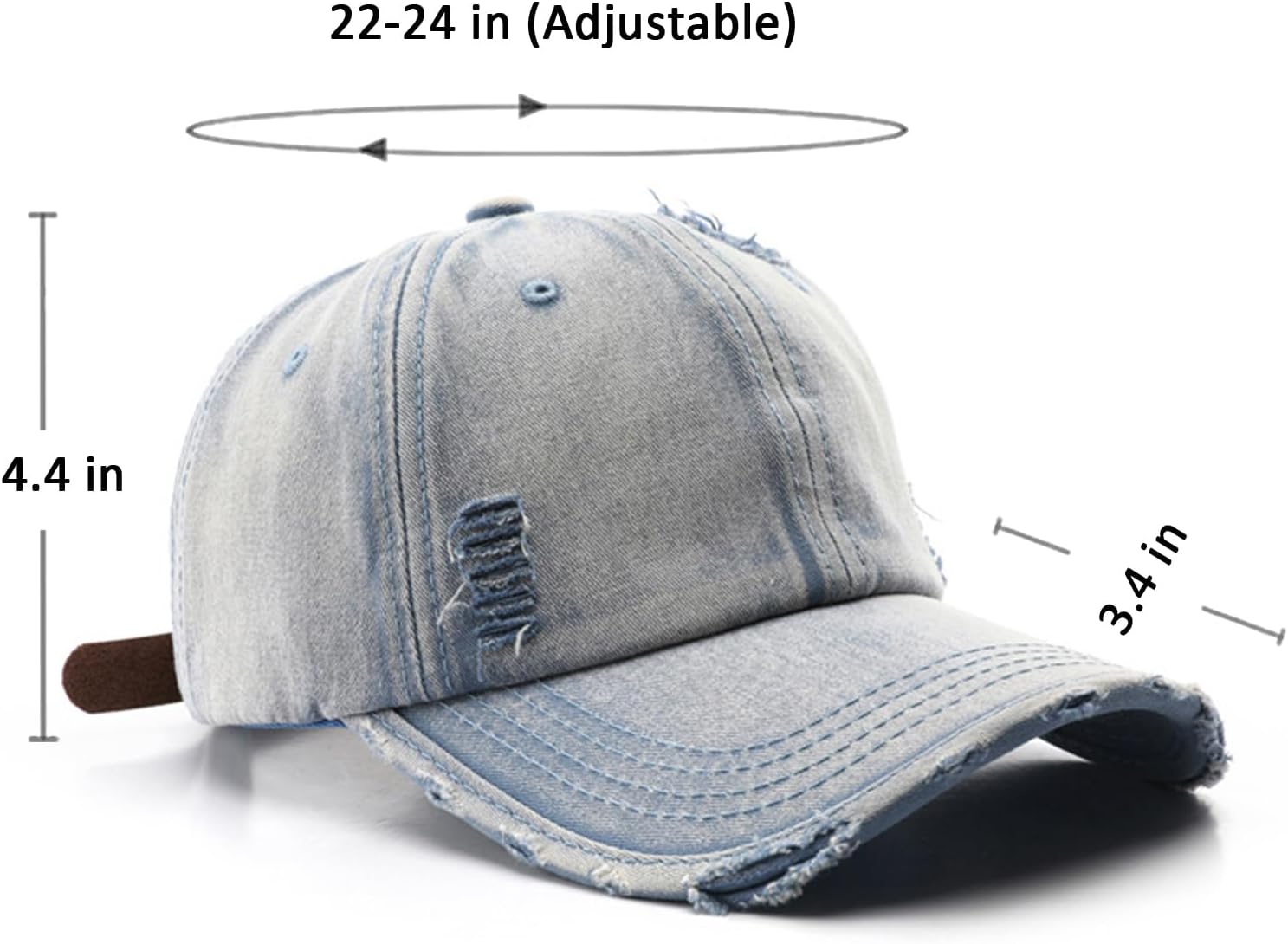 Washed Distressed Vintage Baseball Cap Unconstructed Cotton Dad Hat Trendy Trucker Hat for Womens Mens Headwear - Image 5