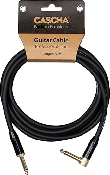 Cascha Professional Line Guitar Cable Angled Black 6 m