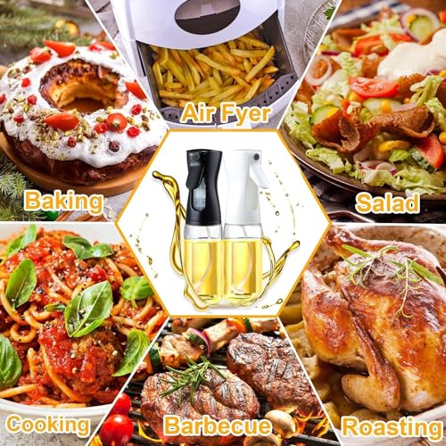 Image of Glass oil Spray Dispenser Cooking 200ml Spray Bottle Refillable Food Grade Oil, Vinegar Spritzer Sprinkler Sprayer Mister Used for Air Fryer, Salad Making, Frying, BBQ
