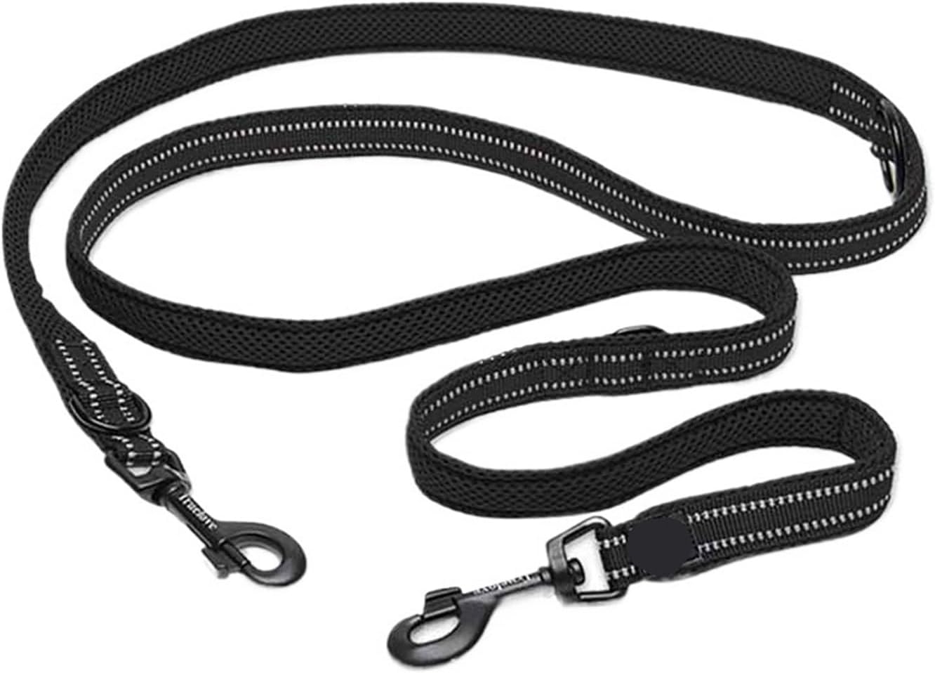 Nylon Dog Leash Reflective Pattern ，Compatible for Walking Double Hook Multifunctional Lead Training(Blue,Small)