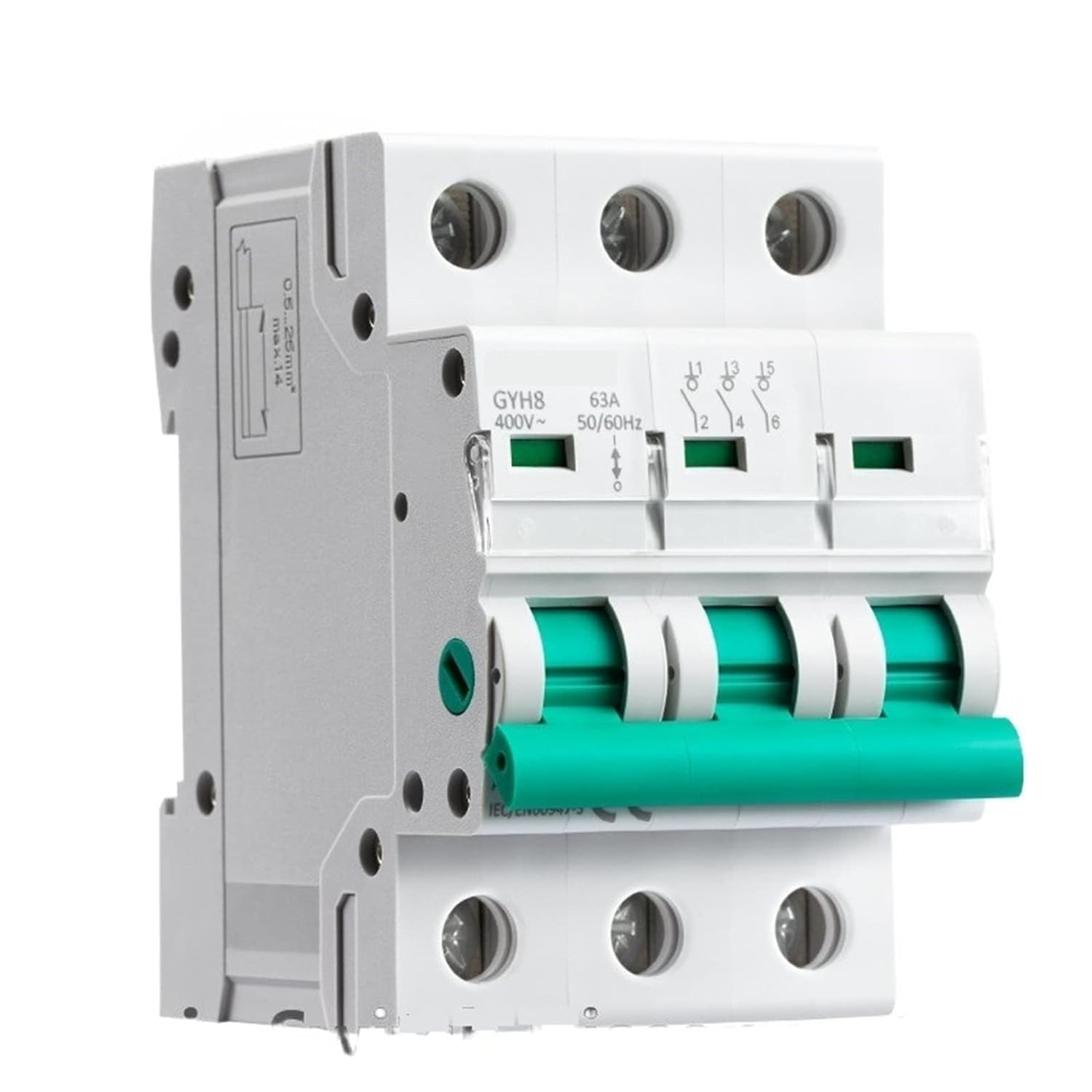 YFHGULBTK Circuit breaker3Phase Main Switch 63A 100A 125A Isolating for Home Or Industrial Use Breaker 400V GYH8 1Pcs(100A)