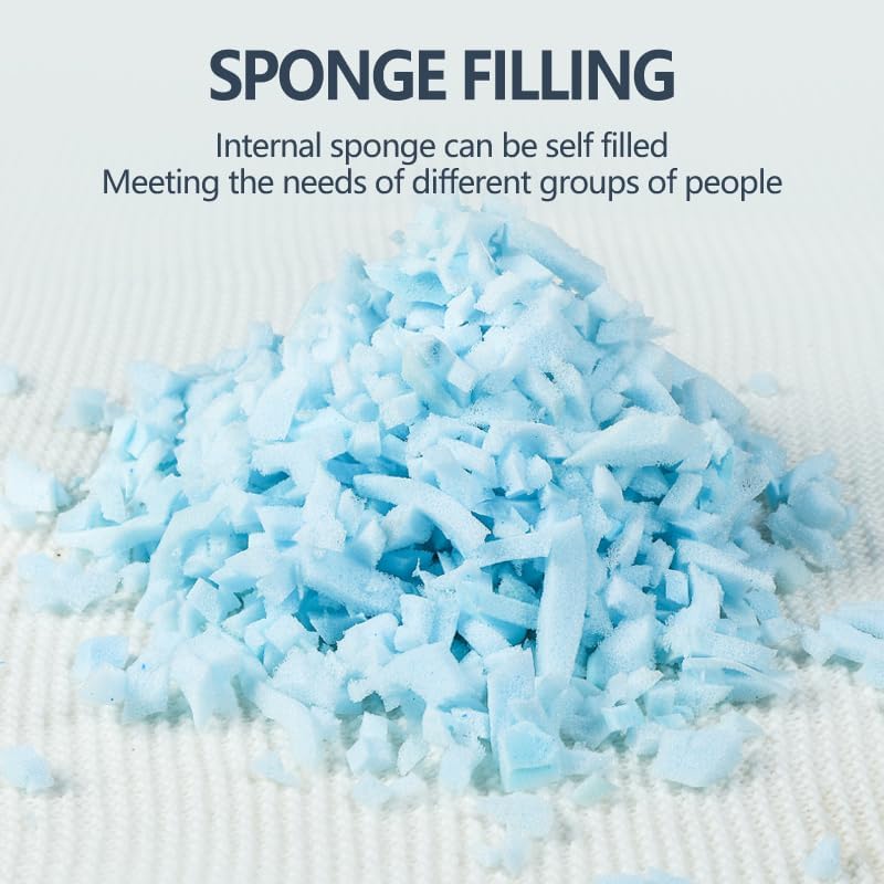 Miniatura 3 de TELRLAE Juego de 2 piezas de almohada de gel de esponja de memoria triturada, almohada de altura ajustable, fundas de almohada laterales de verano e