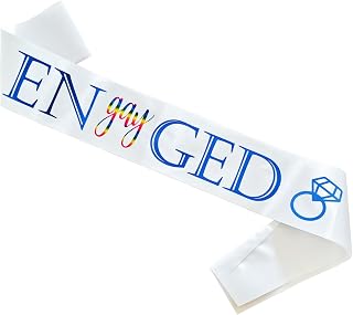 Magnusson's Garden Engayged Sash, Bride, Groom to Be Sash Gay Pride Lesbian Wedding Shower Bachelor Bachelorette Party Same Sex Wedding Engagement Decor, LGBTQ Pride Month Parade Accessory