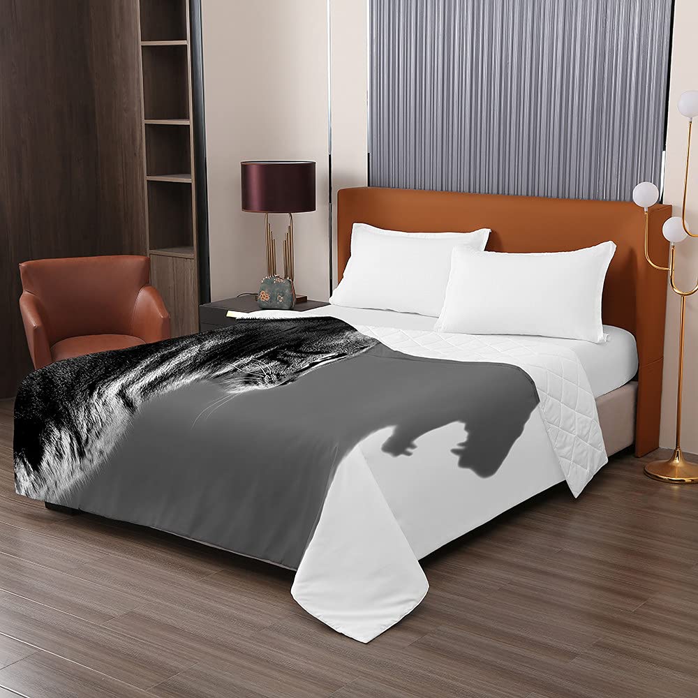 Couvre-lit Matelassé Chickwin Motif Robots - Réversible, Microfibre, Taille 180x220cm Bleu Marine