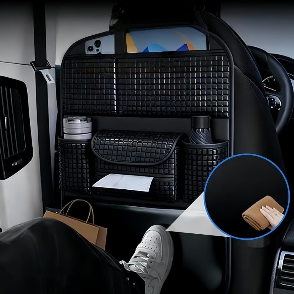 Auto Organizer für Jeep Gladiator Grand Cherokee, Autositz Organizer Rückenlehnenschutz Auto Kinder Auto Aufbewahrungstasche Sitzschoner Auto Vordersitze,B