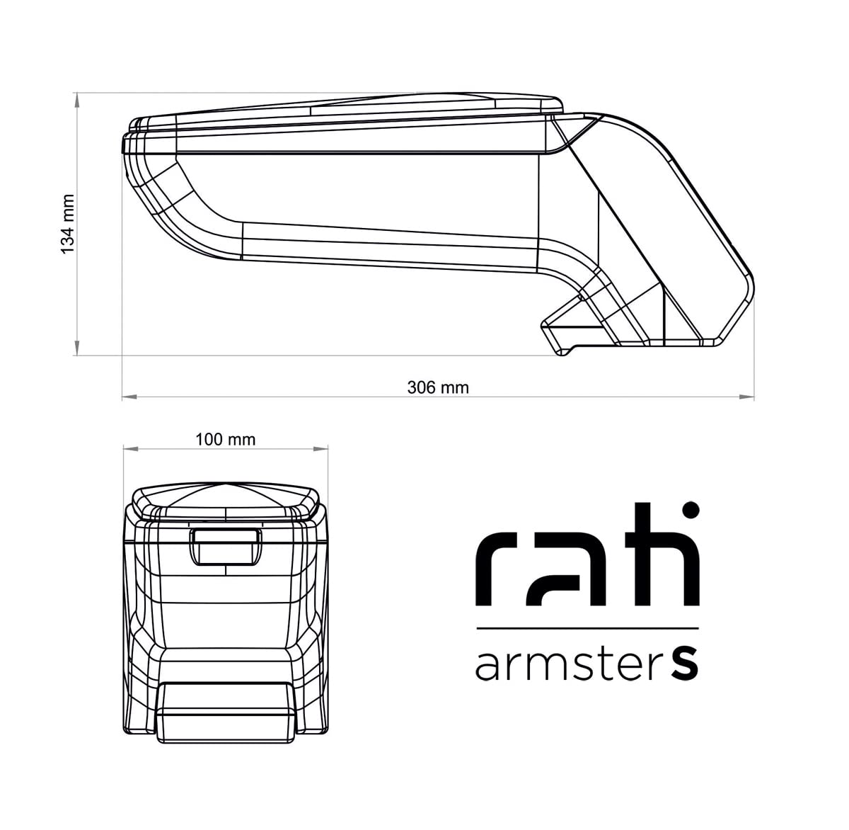 Bracciolo per Auto | Compatibile con Ford C-Max II (2010-2019)| Elaborato in Similpelle | Pieghevole | Accessori per Interno Auto | Grande Comfort