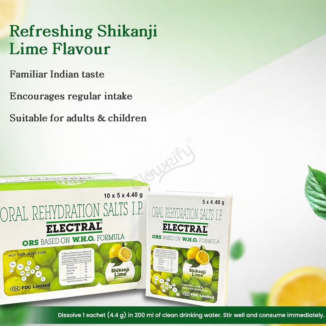 ELECTRAL Oral Rehydration Salts I.P., Shikanji Lime — Amazon image 6