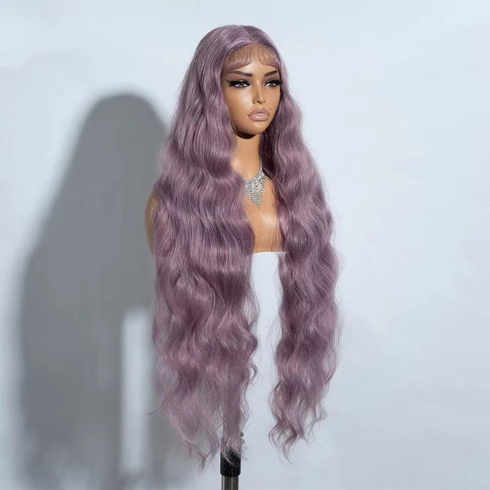 Haarpflege Lace-Front-Perücke Lang Gewellt 91,4 Cm Körper Gewellt Spitzenperücke Für Frauen Lace-Front-Perücke Lila Spitzenperücke(3)