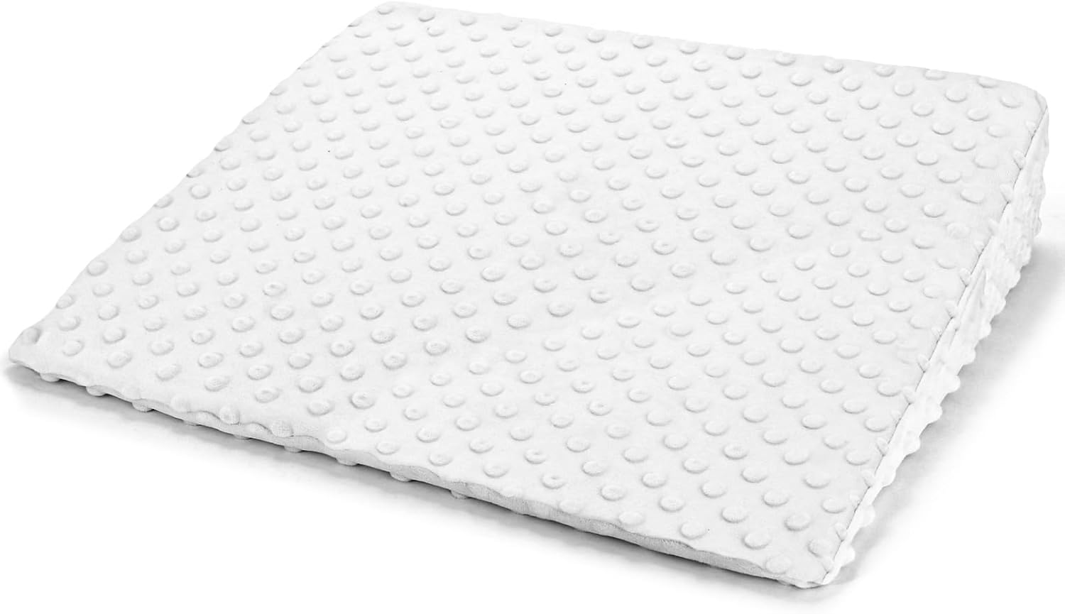 BlissfulAbode Wedge Pillow for Kids,Memory Foam for Back,Legs & Knees, Relaxation and Comfort, Soft and Breathable, Dot Texture Pillow for Reading Watching TV Gaming Sleeping, Fit for Sofa Floor Room White