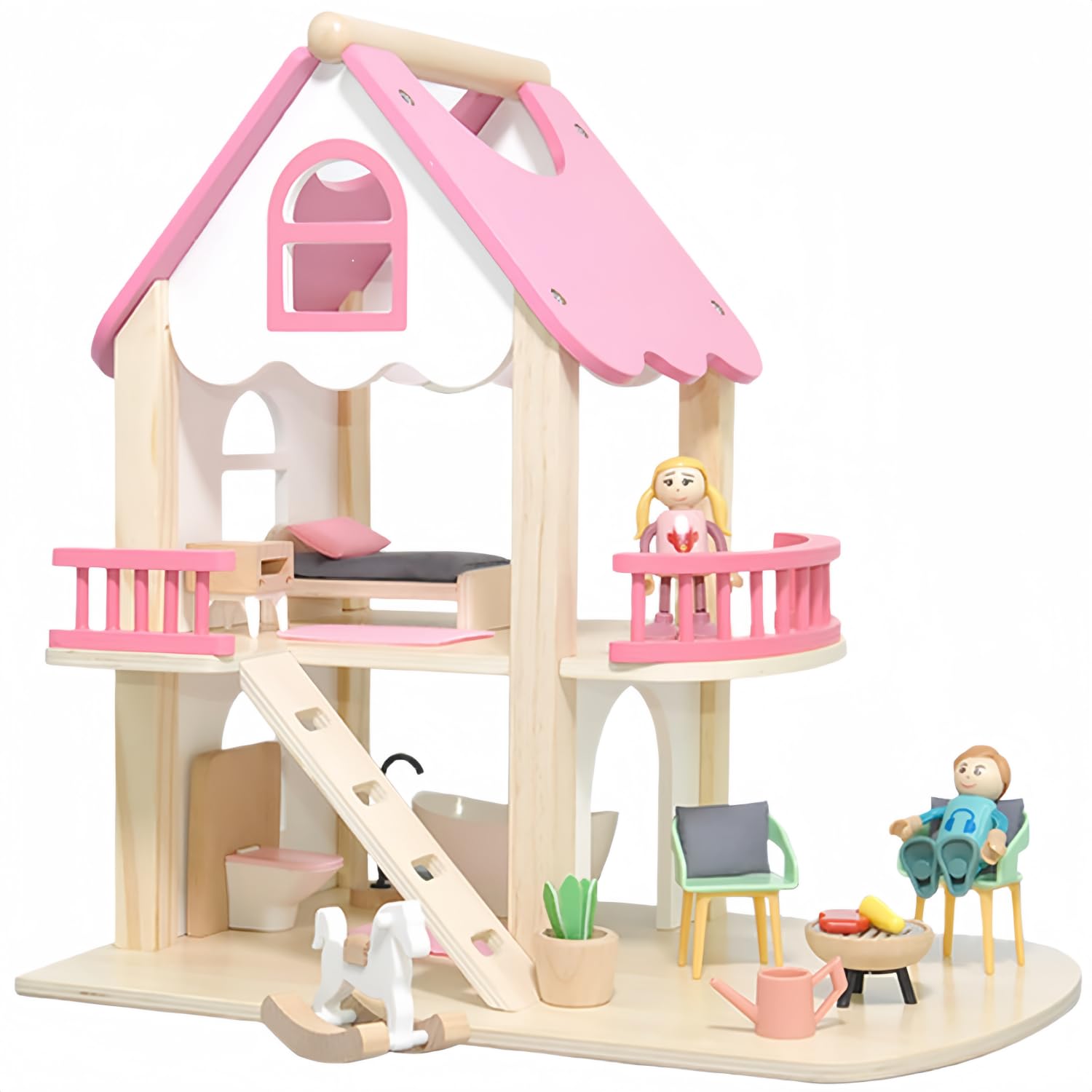 Amazon | Quxxuol子供用プレイハウスおもちゃ、木製、模擬ドール