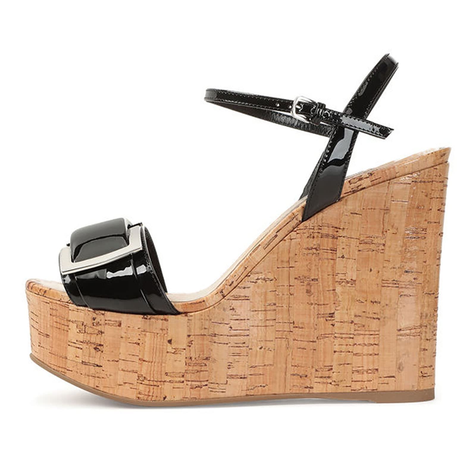 Damskie sandały z odkrytymi palcami, letnie espadryle, pasek na kostkę, eleganckie sandały na platformie, słomkowe buty dla kobiet, koturny