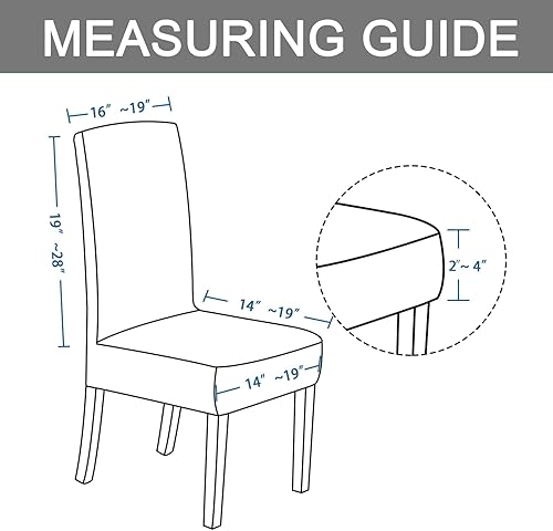 Miniatura 2 de Juego de 6 fundas de terciopelo para sillas de comedor, fundas protectoras para sillas de comedor con respaldo alto, suaves, elásticas, extraíbles y